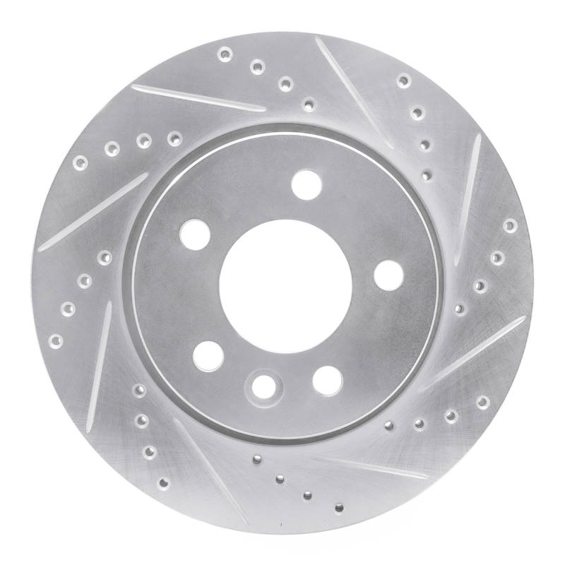Volkswagen AMAROK Brake Rotor (1) - Front Right - R1 Concepts - Drilled & Slotted - Silver - `10-`17